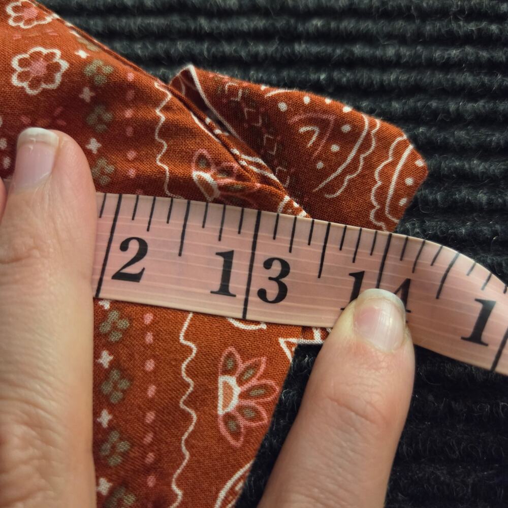 Y2k Boho Paisley Dress Slits XS Orange Cream - Picture 10 of 11